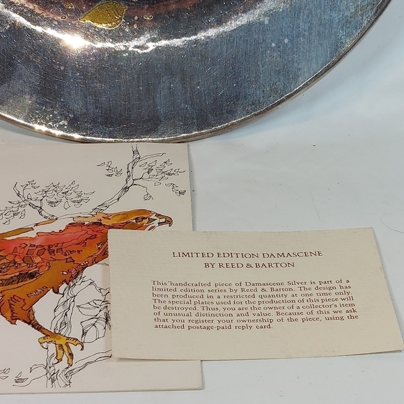 Reed & Barton Damascene Silverplated Audubon Sandpiper Birds Plated Numbered. - Picture 6 of 8
